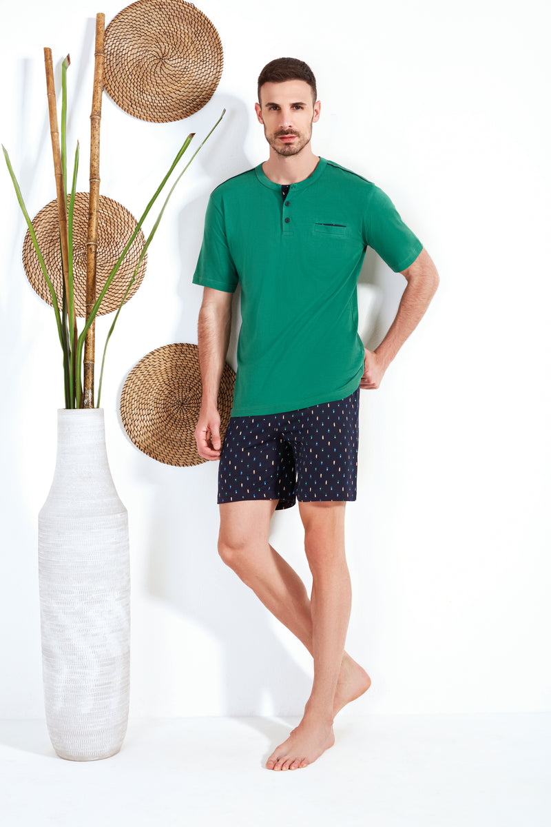 PIGIAMA UOMO MEZZA MANICA NOTTINGHAM COTONE – Intimo Manenti