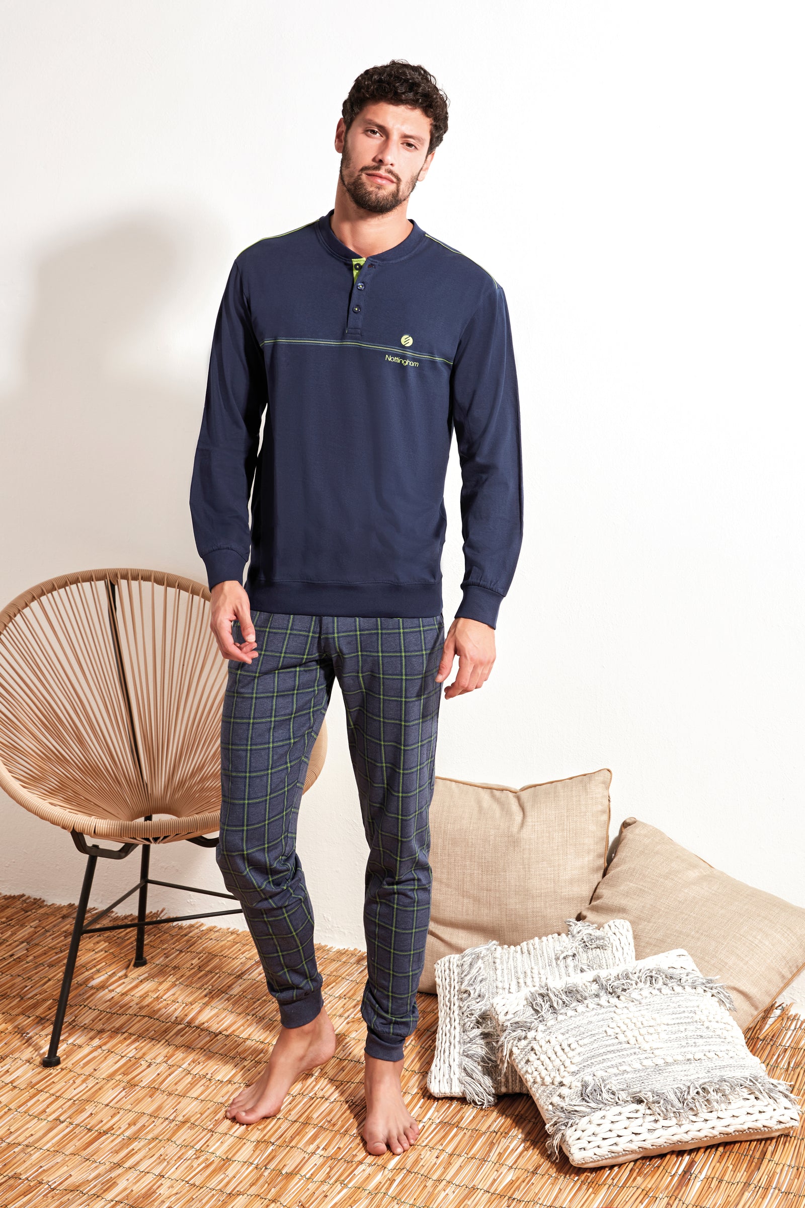 ATLAS FOR MEN - Pigiama da uomo in micropile - Manica lunga - Caldo e