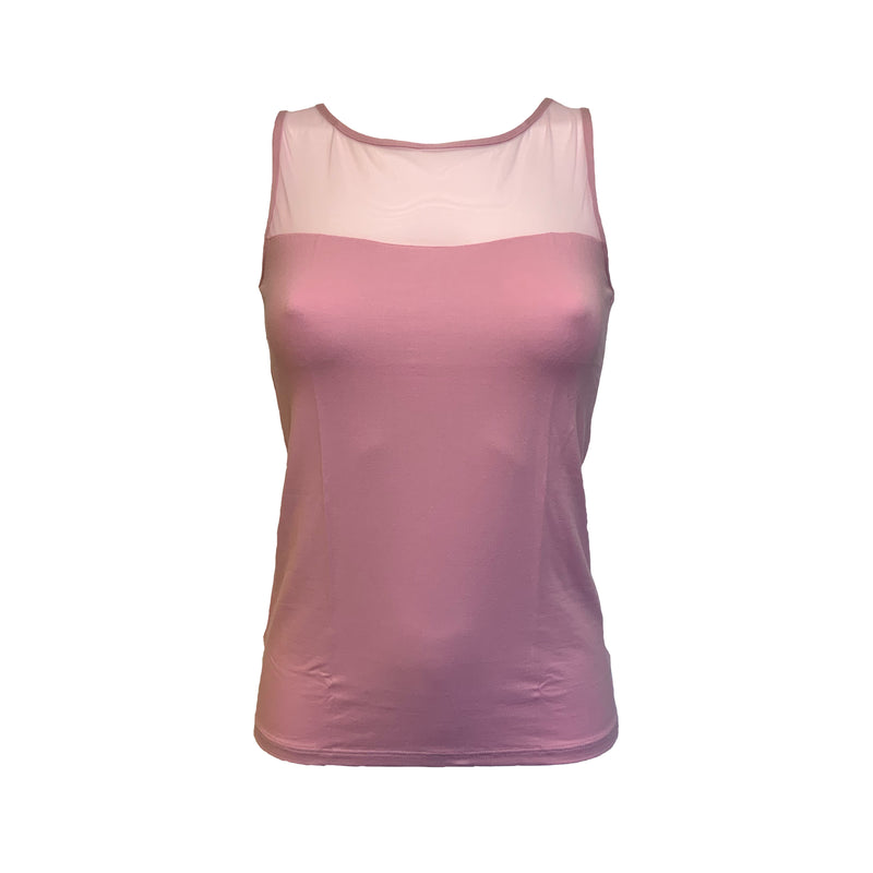 MAGLIA EGI SPALLA LARGA MODAL CON TULLE ELASTICIZZATO